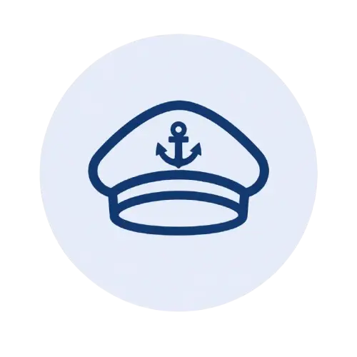 Icono de capitán para representar soporte técnico a capitanes de yates en Mallorca