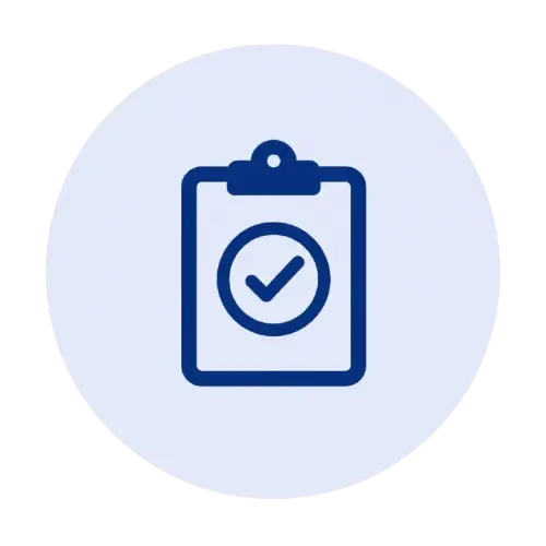 Icono de checklist para representar gestión de charter y flotas con soporte técnico náutico en Mallorca
