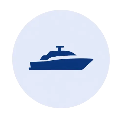 Icono de yate para representar a propietarios de embarcaciones y soporte técnico náutico en Mallorca