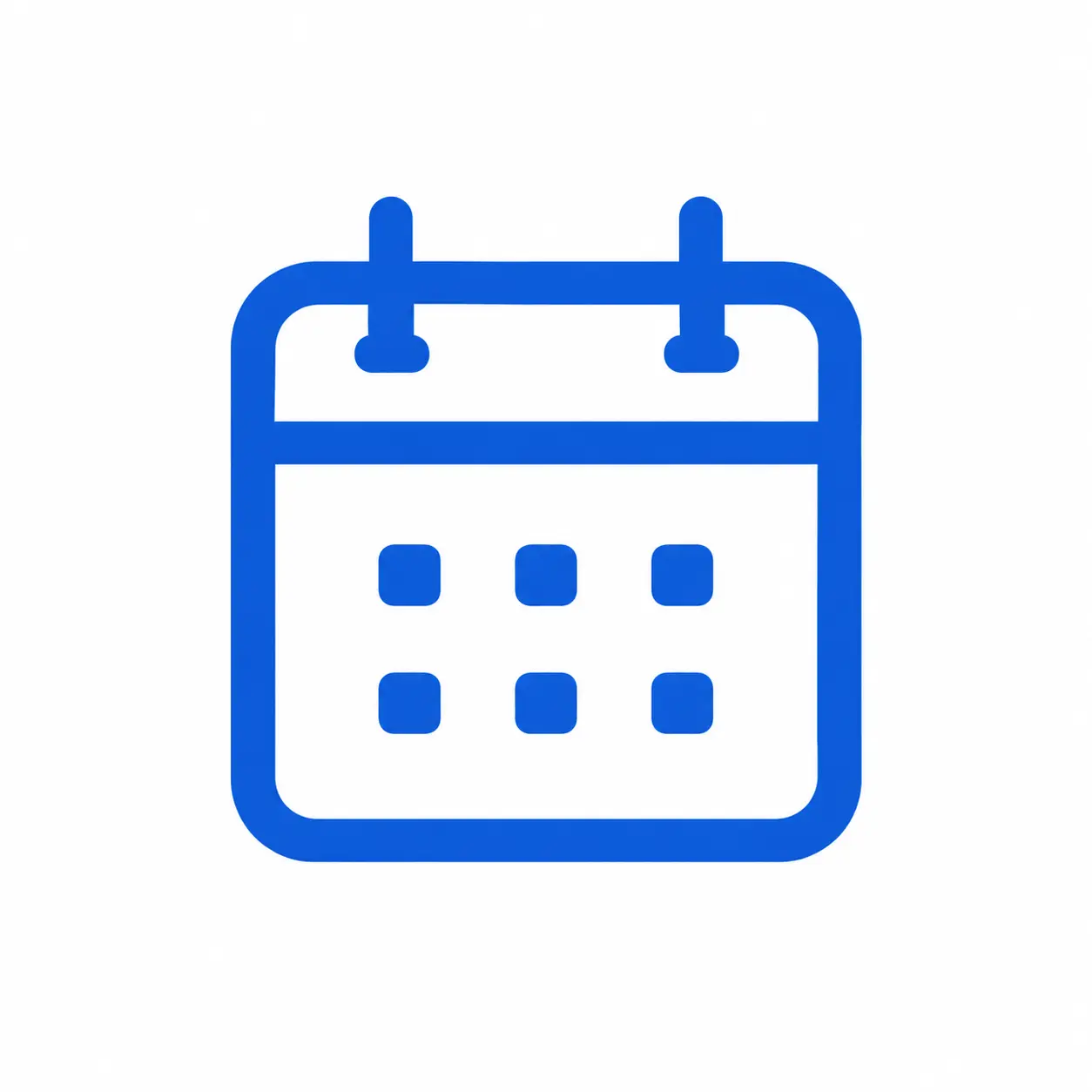 Icono azul de calendario para reserva o planificación de servicio náutico