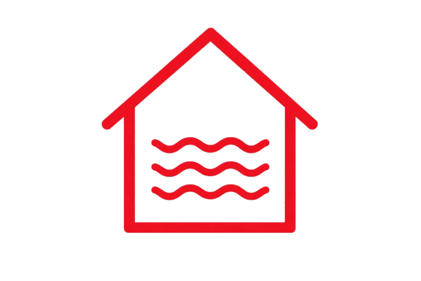 Icono de aislamiento afectado por humedad